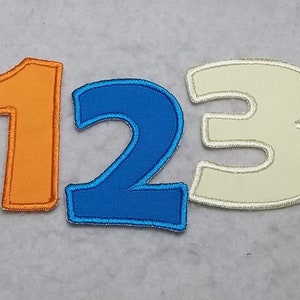 Fun Font 5 inch Number (single) - MADE to ORDER - Choose COLOR and Number - Iron on Applique Patch 6392   (not for foam trucker hats)