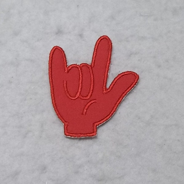 I Love You Sign Language (ASL) - MADE to ORDER - Choose Color and Size - fabric Iron on Applique Patch z 7108