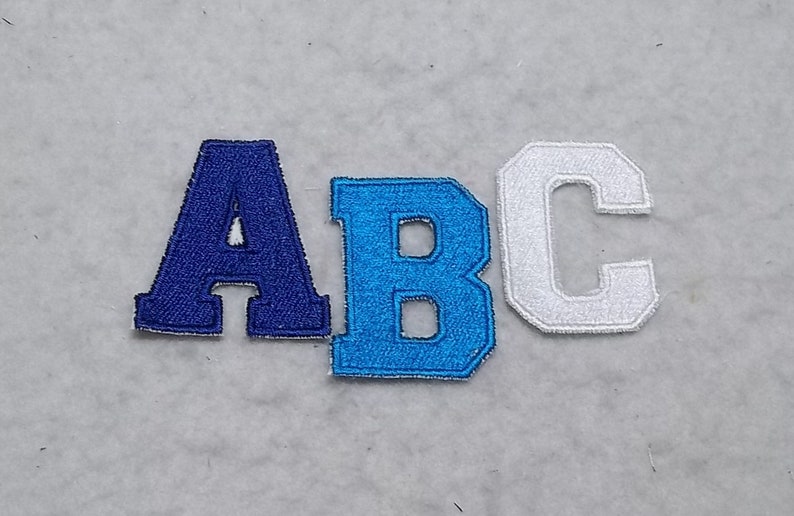 2 inch iron on Fill Stitch Patch x 9368 single MADE to ORDER Choose COLOR and Letter Upper Case Letter Varsity Fill Stitch Font
