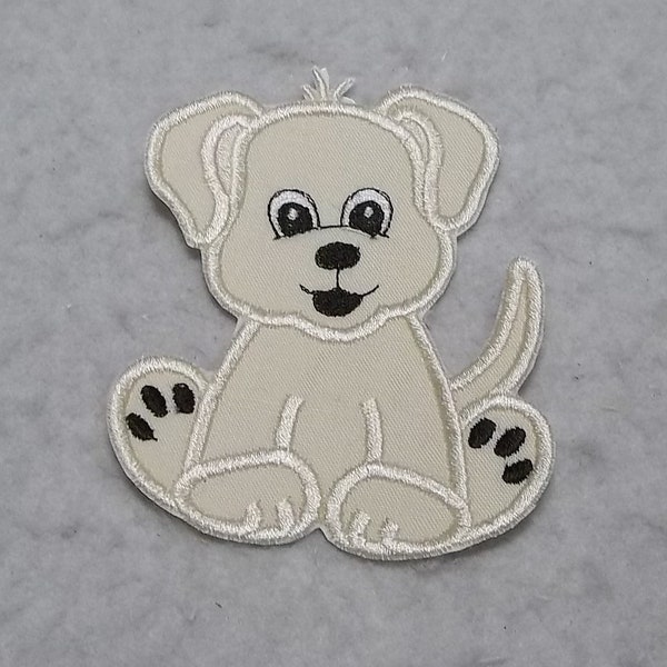 Puppy Dog - MADE to ORDER - Choose COLOR and Size - fabric Iron on Applique Patch z 8939