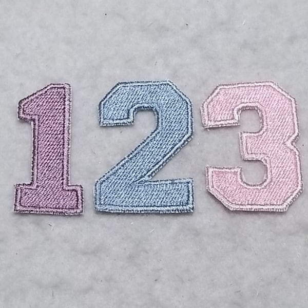 Varsity Fill Stitch Font (1.5 inch) Number (single) MADE to ORDER Choose COLOR and Number - Iron on Fill Stitch Patch x 9373