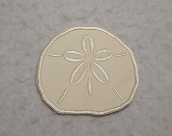 Sand Dollar - MADE to ORDER - Choose COLOR and Size - fabric Iron on Applique Patch 9482   (not for foam trucker hats)