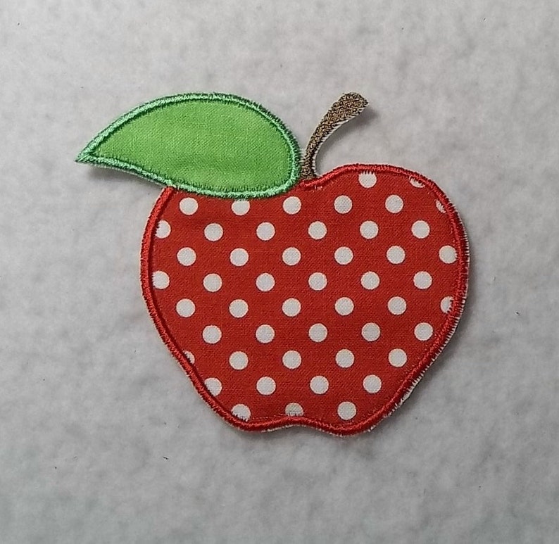 Apple MADE to ORDER Choose COLOR and Size fabric Iron on Applique Patch z 9002 image 3