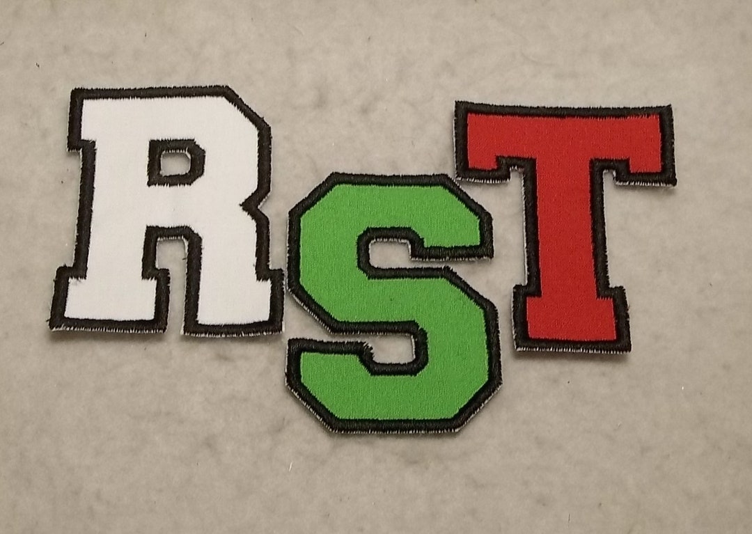 Varsity Font 4 Inch Upper Case Letter Black Thread (single) Choose ...