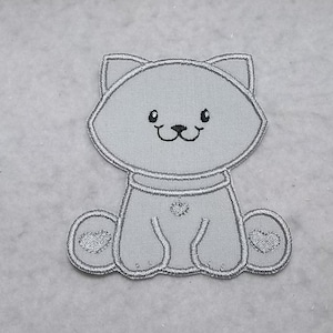 Cat - Kitten - MADE to ORDER - Choose COLOR and Size - fabric Iron on Applique Patch 9097   (not for foam trucker hats)