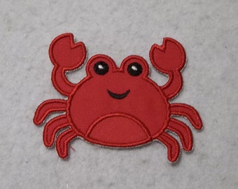 IRON ON PATCH APPLIQUE CRAB LARGE RED IRON ON PATCH APPLIQUE CRAB LARGE RED