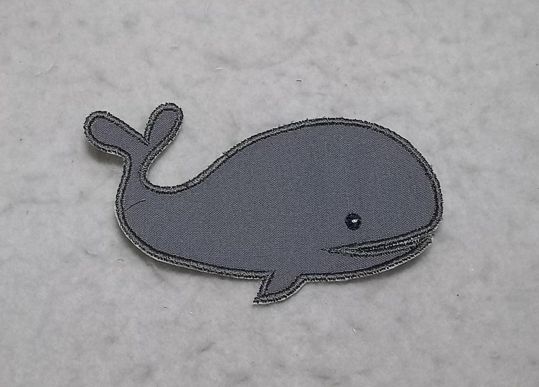 Whale - MADE to ORDER - Choose COLOR and Size - Fabric Iron on Applique ...