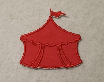 Circus Tent - MADE to ORDER - Choose COLOR and Size - fabric Iron on Applique Patch z 8736