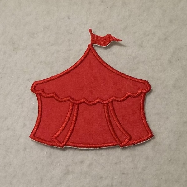 Circus Tent - MADE to ORDER - Choose COLOR and Size - fabric Iron on Applique Patch z 8736