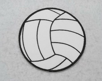 Volleyball with black stitching - MADE to ORDER - Choose COLOR and Size - fabric Iron on Applique Patch zz 9006
