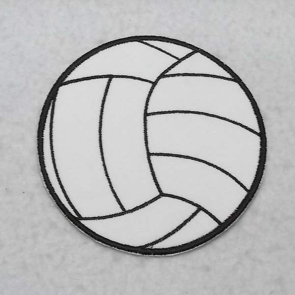 Volleyball with black stitching - MADE to ORDER - Choose COLOR and Size - fabric Iron on Applique Patch zz 9006