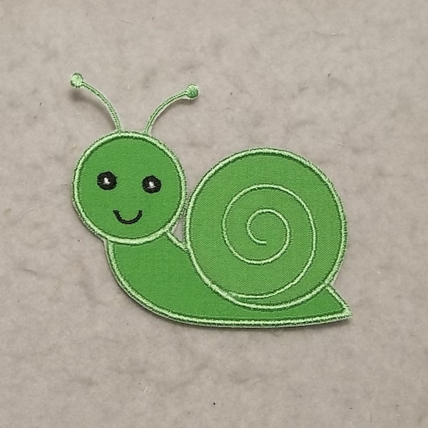 Snail - MADE to ORDER - Choose COLOR and Size - fabric Iron on Applique Patch z 9326