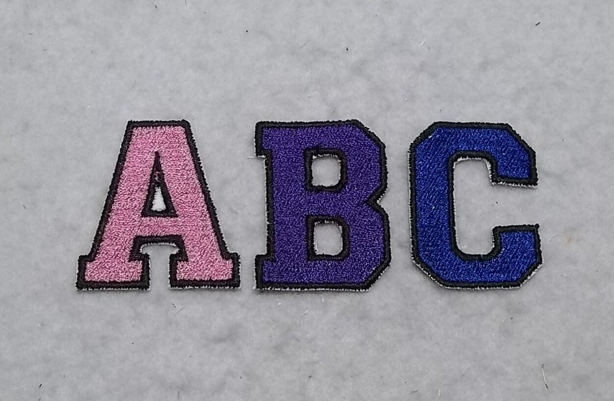 2 inch iron on Fill Stitch Patch x 9368 single MADE to ORDER Choose COLOR and Letter Upper Case Letter Varsity Fill Stitch Font