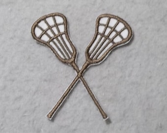 Lacrosse - MADE to ORDER - Choose Color and Size - fabric Iron on Fill Stitch Patch 9698   (not for foam trucker hats)