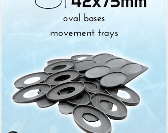 Movement tray for 75x42 mm cavalery bases | Wargaming unit trays | Compatible with 40k & AoS | 2 to 20 slots options