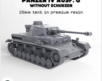 Panzer IV Ausf. H (without schürzen) | ABS-like resin | 28mm 1:56 | Wargame Miniature Model Tank Germany German WWII ww2 World War ii
