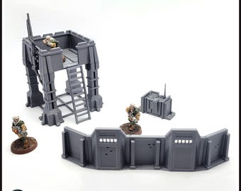 Futuristic Outpost with Radio Antenna | 28mm 32mm Sci-Fi Terrain for Wargaming, RPG, Dioramas | Grimdark