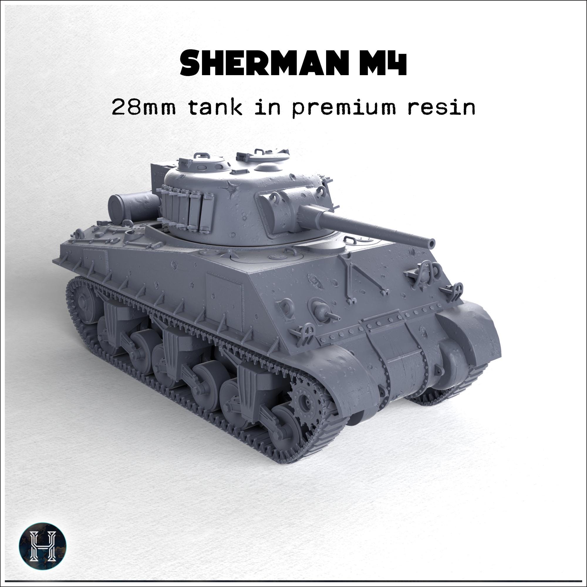 thumbnail image 2 of US M4 Sherman Tank – 28mm Scale Miniature – Unpainted, For Bolt Action, Chain Of Command, WW2 Wargaming 2 of 3