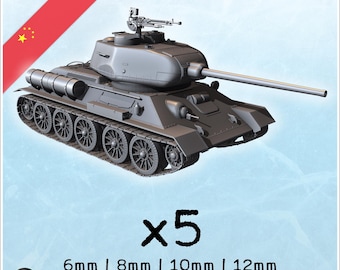 T-34-85 Type 58 Gai | ABS-like resin | 6mm 8mm 10mm 12mm | World War Two WW2 WWII | Wargame