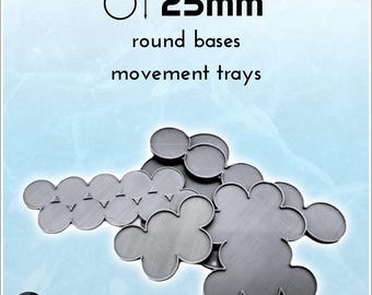 Plateau de déplacement | Socles de 25 mm | Plateau d’unité Wargame | Compatible 40k & AoS | Options 2 à 20 emplacements