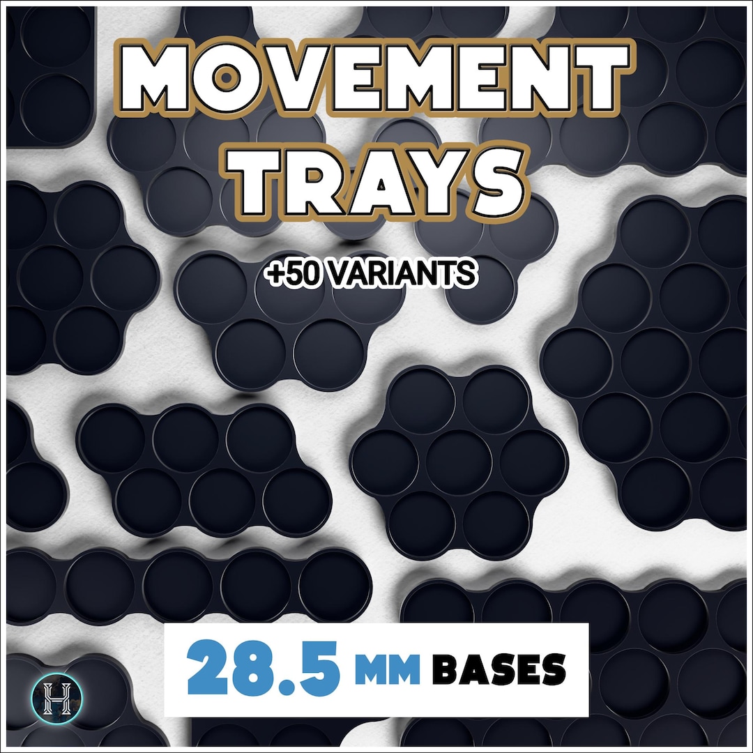 Tray Form Slot In Movement Tray for 28.5mm Bases | Wargaming Unit Trays | Compatible All ...