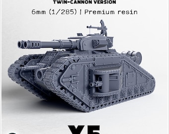 Imperial Malkor Battle Tank (twin canon) | ABS-like resin | 6mm 1:285 Epic scale | Wargame Miniature Science-Fiction Proxy Tabletop Grimdark