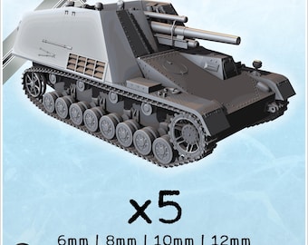 Hummel-Wespe 105mm SPG | ABS-like resin | 6mm 8mm 10mm 12mm | World War Two WW2 WWII | Wargame