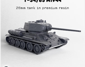 T-34/85 M1944 | ABS-like resin | 28mm 1:56 | Wargame Miniature Model Tank Russia Russian USSR Red Army Bagration Allies East front