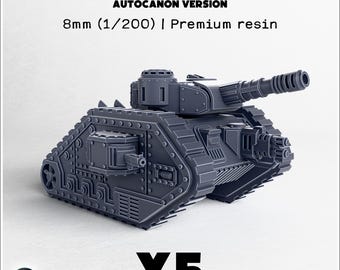 Medium imperial tank (autocanon) x5 | ABS-like resin | 8mm 1:200 Epic scale | Wargame Miniature Science-Fiction Proxy Tabletop Grimdark
