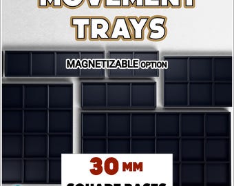 Movement tray for 30mm square bases | Wargaming unit trays | Compatible with Old World & Fantasy wargames TOW | 2 to 20 slots options