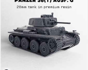 Panzer 38(t) Ausf. G | ABS-like resin | 28mm 1:56 | Wargame Miniature Model Tank Germany German WWII ww2 World War ii