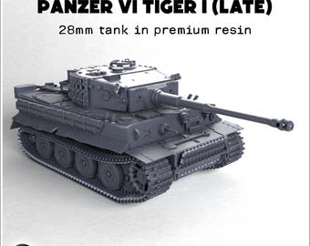 Panzer VI Tiger I Ausf. E | ABS-like resin | 28mm 1:56 | Wargame Miniature Model Tank Germany German WWII ww2 World War ii