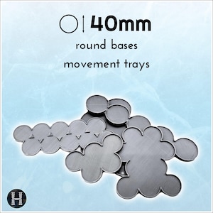 Movement tray for 40mm bases | Wargaming unit trays | Compatible with 40k & AoS | 2 to 20 slots options