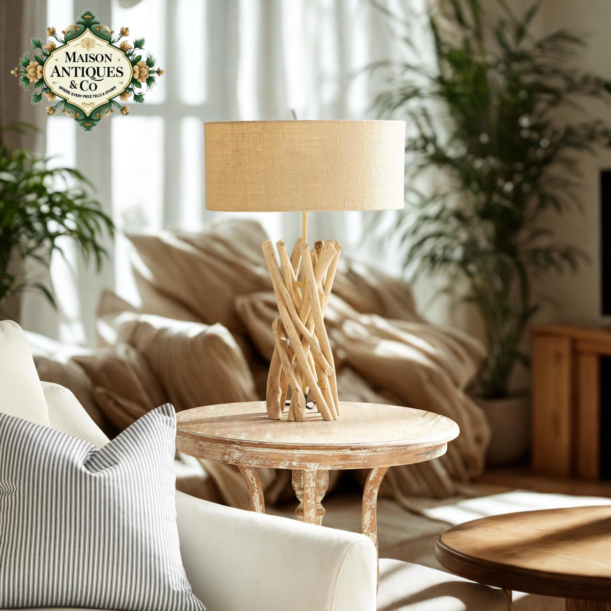 Rustic Table Lamp Stylized Handcrafted Rustic Table Lamp – 24
