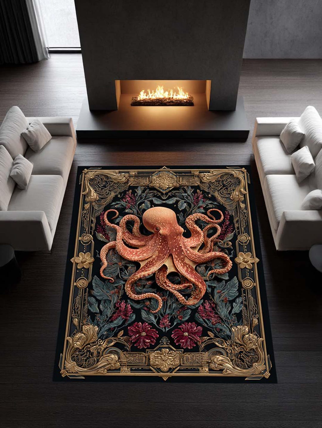 Octopus Channel Rug Octopus Patterned Rug Animal Pattern Decorative Hypebeast Rug - Etsy