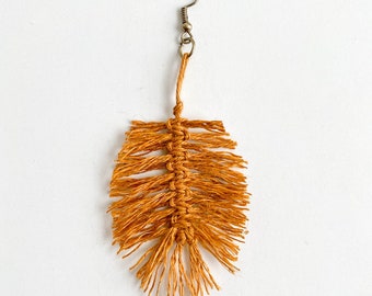 Linen Macrame Feather Earrings Pattern & VIDEO