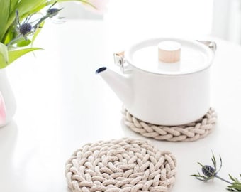 Finger Knit Trivet Pattern