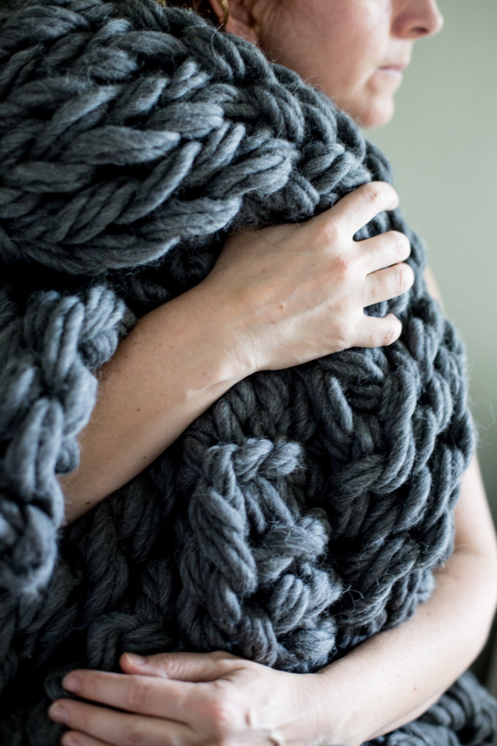 Chunky Knit Throw Blanket Pattern arm Knitting Etsy