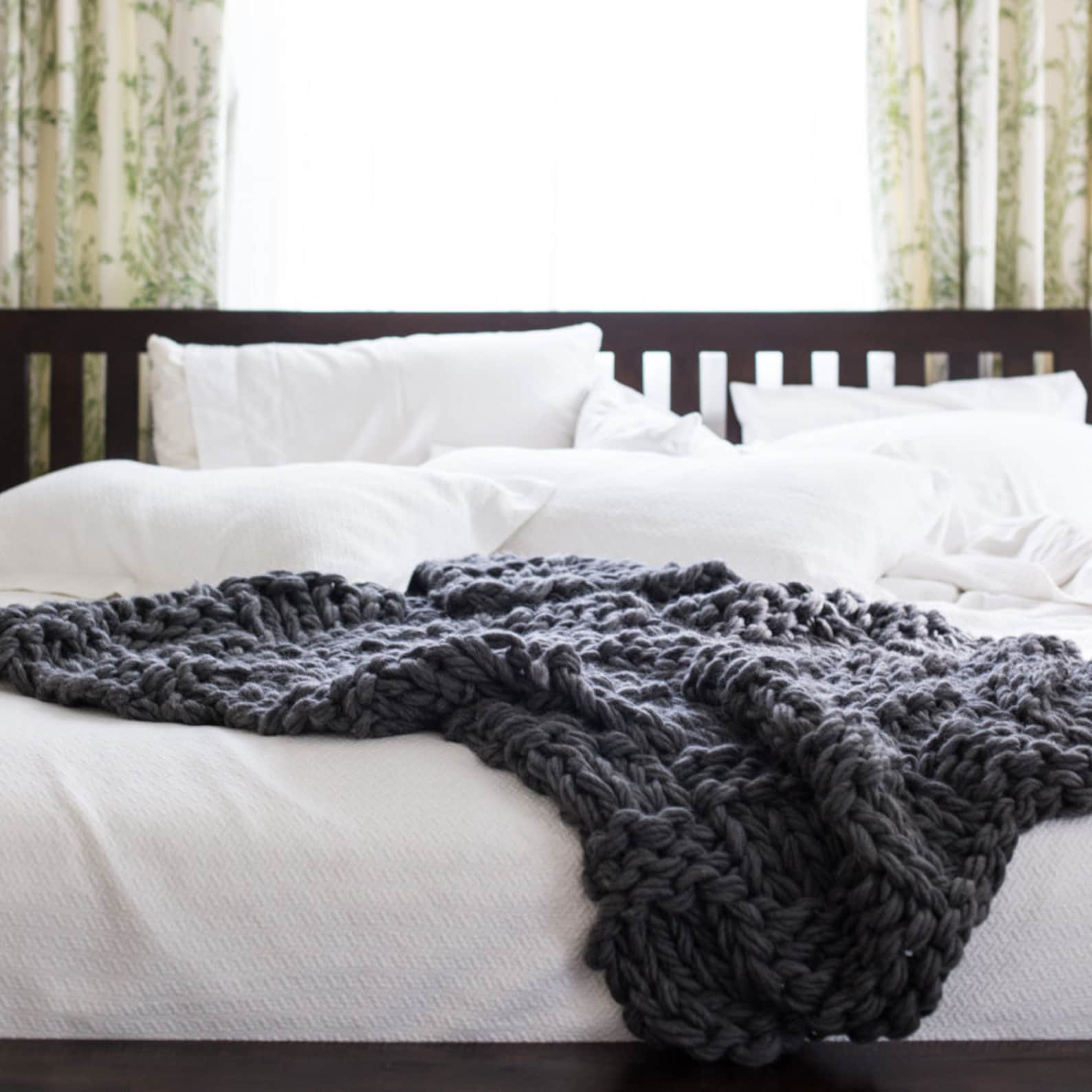 Chunky Knit Throw Blanket Pattern (arm Knitting) Etsy