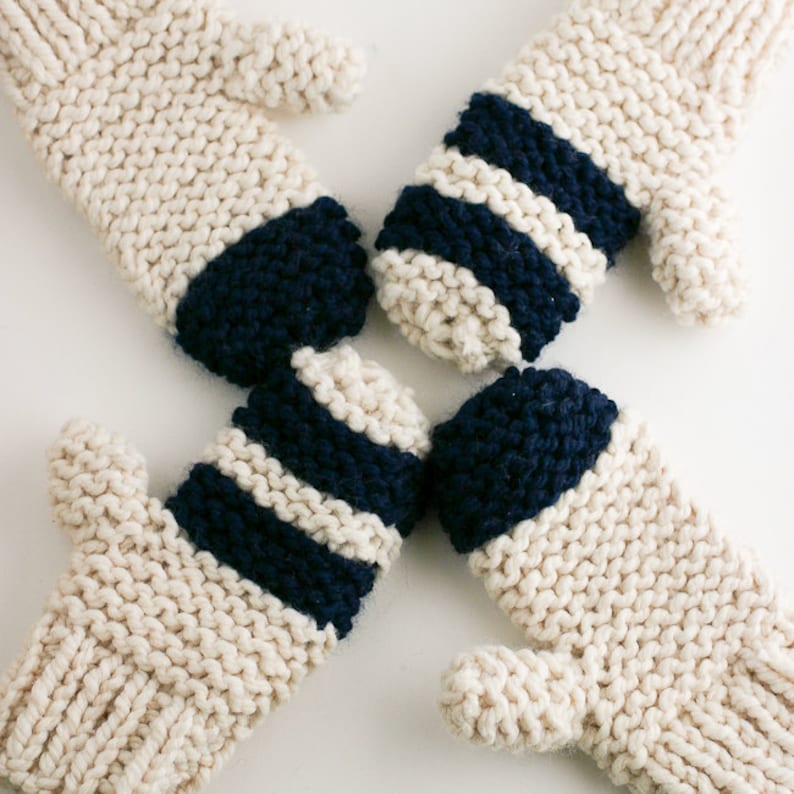 Garter Stitch Chunky Mitten Pattern image 1