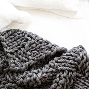 Chunky Knit Throw Blanket Pattern Arm Knitting image 2