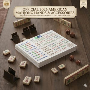 2026 American Mahjong Cheat Sheet, Simple Reference Card for Mahjong Beginners