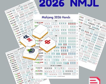 Amerikaanse Mahjong NMJL 2026-kaart, Mah Jongg 2026-handen afdruk pdf-download