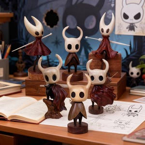 Hollow Knight 木製フィギュア ハンドメイド Handmade Hollow Knight Wood Figurine: Gamer Desk Decor - Etsy