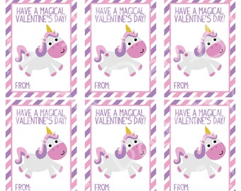 Unicorn Valentine's Day Cards (set of 9) , Valentine's Day Cards, Printable,Instant Download, Digital