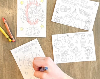 Personalized Circus Coloring Party Favors, Circus Party Favors, Circus Coloring Packs, Coloring Pages, Party Favor, Birthday, Crayons
