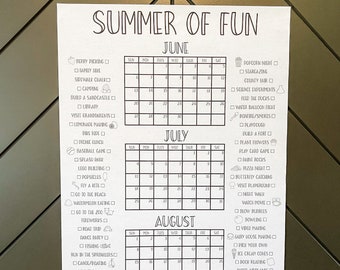 Summer Countdown Poster, 2025, Summer Countdown, Summer Poster, Summer Print, Summer Check List, Summer Poster Check List,