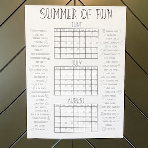 Summer Countdown Poster, 2025, Summer Countdown, Summer Poster, Summer Print, Summer Check List, Summer Poster Check List,