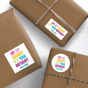 Happy Birthday Personalized Stickers, Happy Birthday Stickers, 2.5&quot; Stickers, Birthday Labels, Custom Birthday Label,  Birthday Gift Sticker