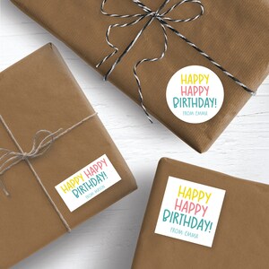 Happy Birthday Personalized Stickers, Happy Birthday Stickers, 2.5&quot; Stickers, Birthday Labels, Custom Birthday Label,  Birthday Gift Sticker